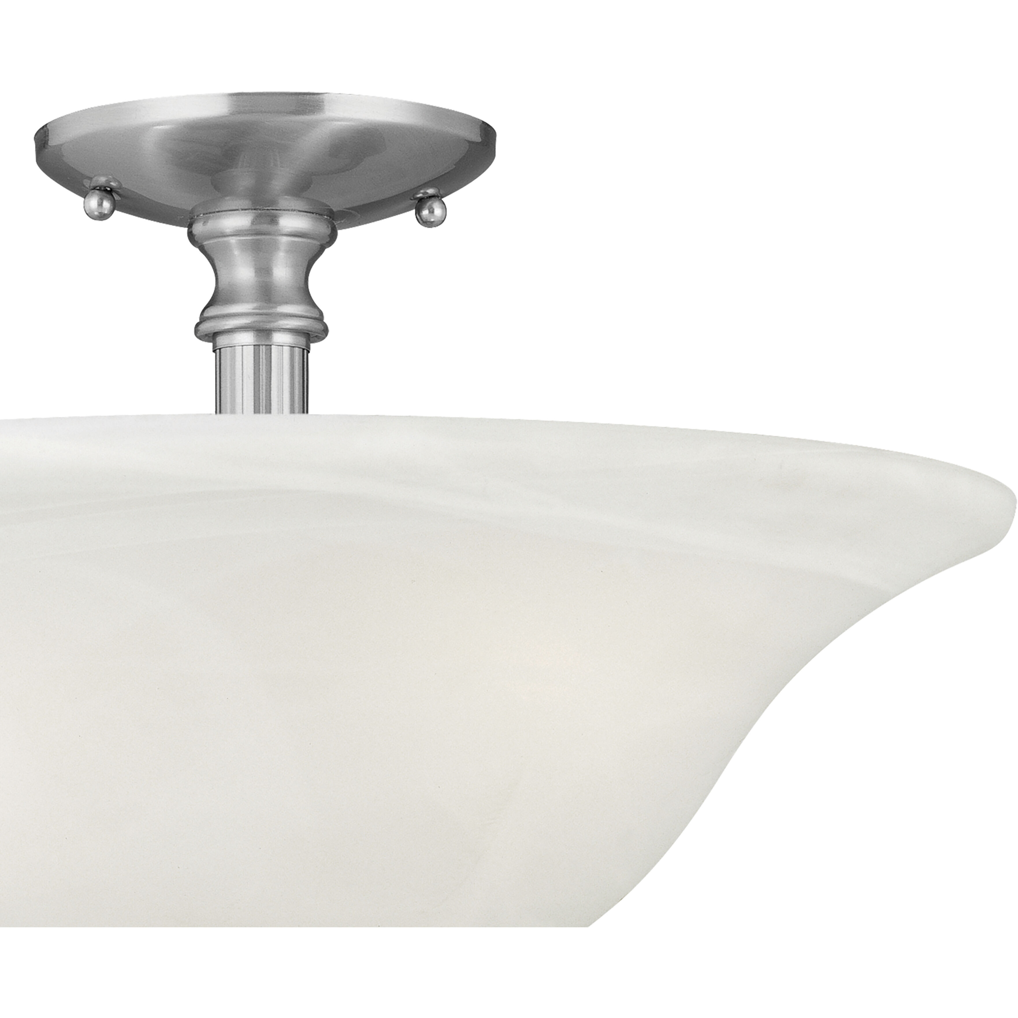 Riva 3 Light 16 inch Brushed Nickel Semi Flush Mount Ceiling Light