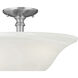 Riva 3 Light 16 inch Brushed Nickel Semi Flush Mount Ceiling Light