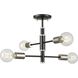 Lake Loft 4 Light Platinum and Graphite Semi-flush Mount Ceiling Light