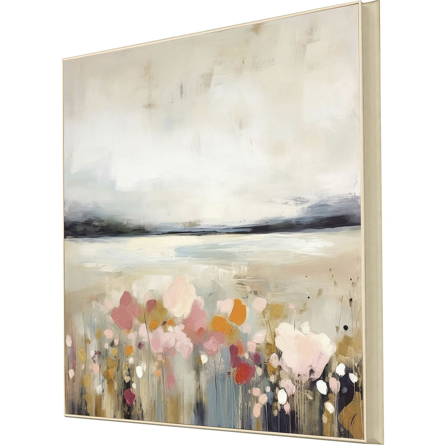 Observe the Beauty Pink and Beige and Blue and Multi Framed Art