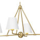 Xavier 4 Light 31.75 inch Vibrant Gold Chandelier Ceiling Light in Vibrant Gold and White