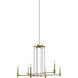 Kingston 6 Light 40 inch Winter Brass Chandelier Ceiling Light
