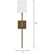 Minerva 1 Light 5 inch Antique Brass & White Linen Wall Sconce Wall Light
