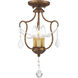 Chesterfield 3 Light 10 inch Hand Applied Venetian Golden Bronze Convertible Mini Pendant/Ceiling Mount Ceiling Light