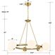 Maverick 6 Light 33.5 inch Vibrant Gold Chandelier Ceiling Light