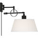 Perignon 60 watt Matte Black Adjustable Wall Sconce Wall Light