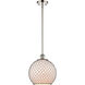 Ballston Large Farmhouse Chicken Wire 1 Light 10 inch Polished Nickel Pendant Ceiling Light, Ballston