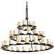 Lumenaria 45 Light 60 inch Dark Bronze Chandelier Ceiling Light in Cylinder with Broken Rim, Incandescent