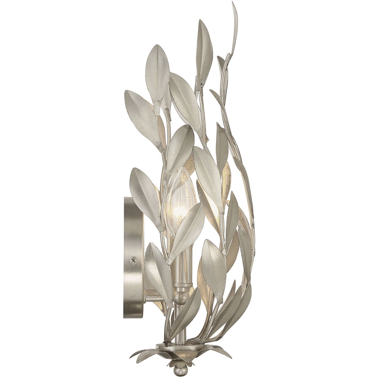 Broche Bath Wall Light in Antique Silver