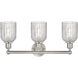 Bridal Veil 3 Light 23 inch Satin Nickel Bath Vanity Light Wall Light in Clear