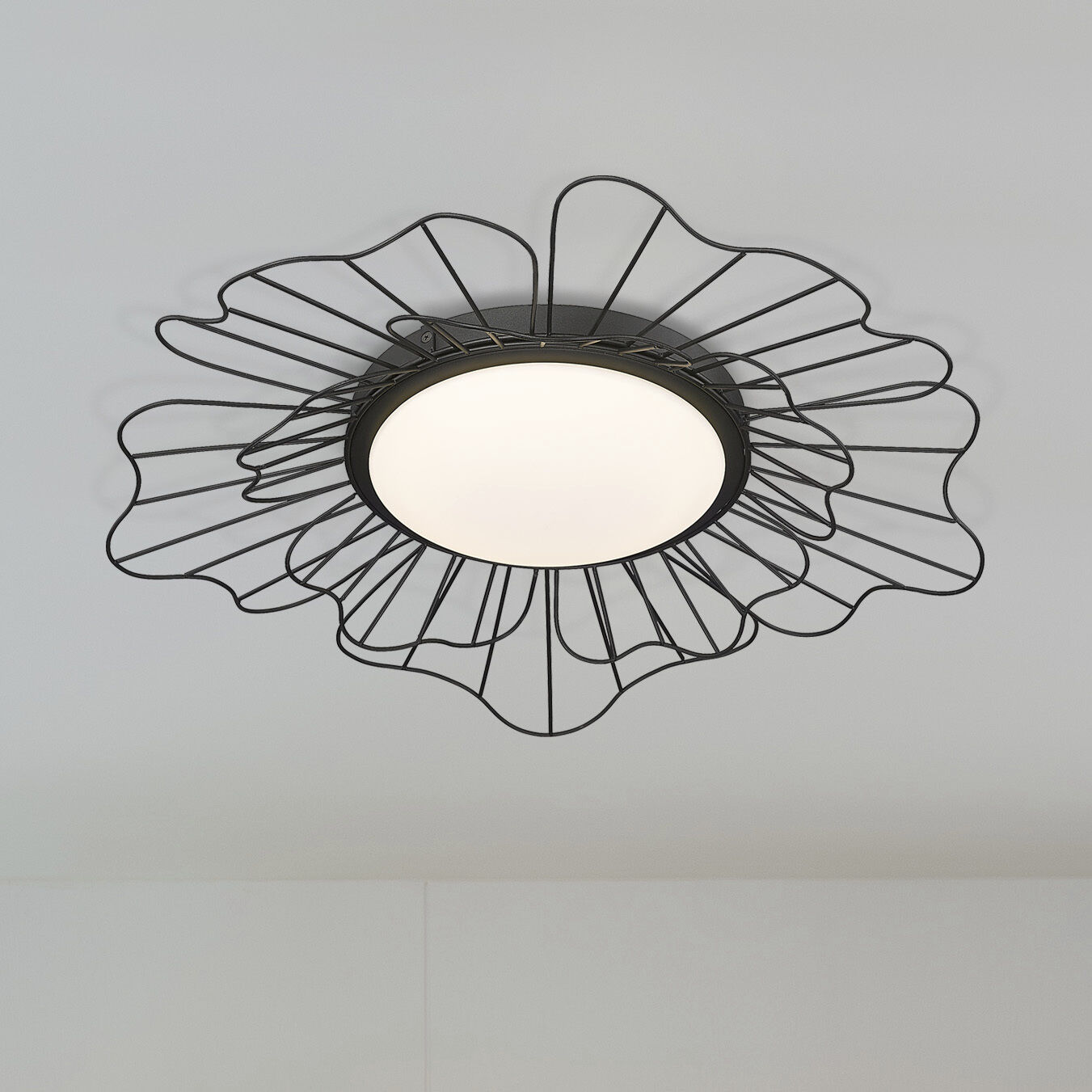 Yasmin LED 23.63 inch Natural Black Flush Mount Ceiling Light