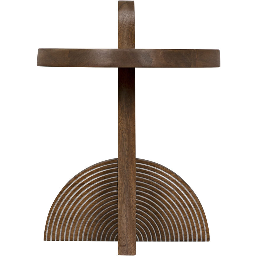 Saturn 29 X 28 inch Dark Walnut Side Table