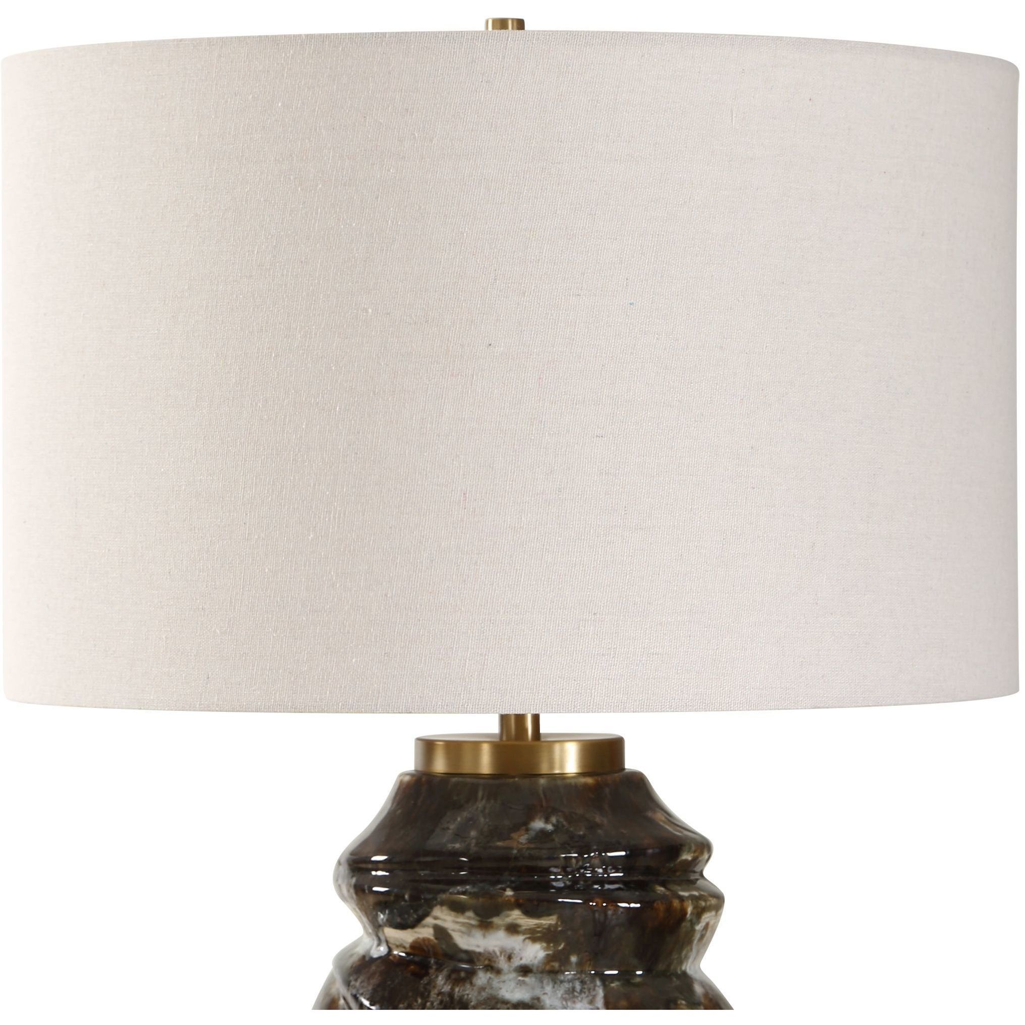 Cuoco 31.75 inch 150 watt Chocolate Brown and Off White with Crystal Table Lamp Portable Light