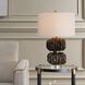 Jaudon 24.5 inch 150 watt Dark Bronze and Chocolate and Clear Crystal and Brass Table Lamp Portable Light