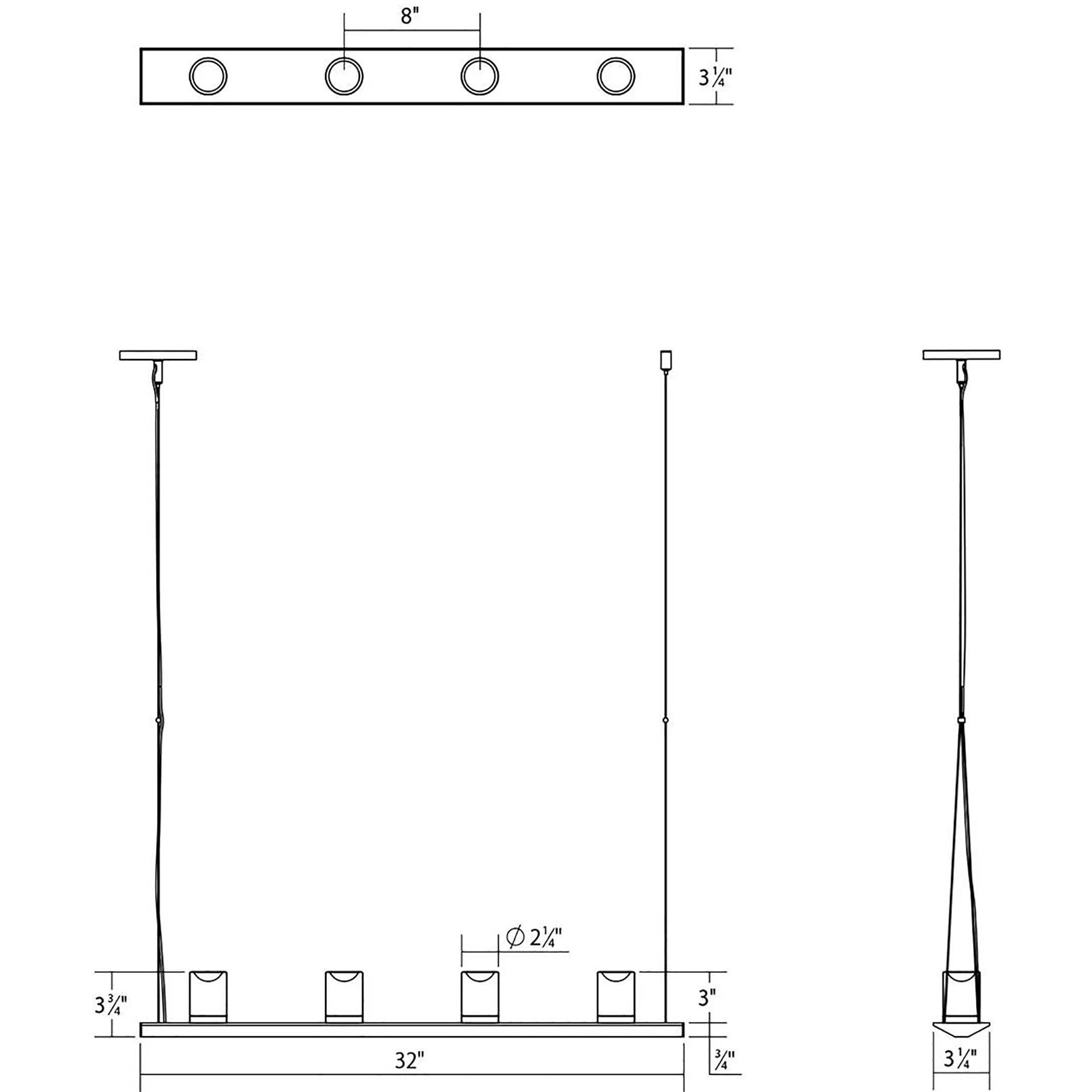 Votives LED 32 inch Bright Satin Aluminum Pendant Ceiling Light