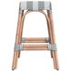 Robias Rectangular Rattan 24.5" Counter Stool in Gray and White Stripe