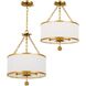 Broche 3 Light 14 inch Antique Gold Semi Flush Ceiling Light
