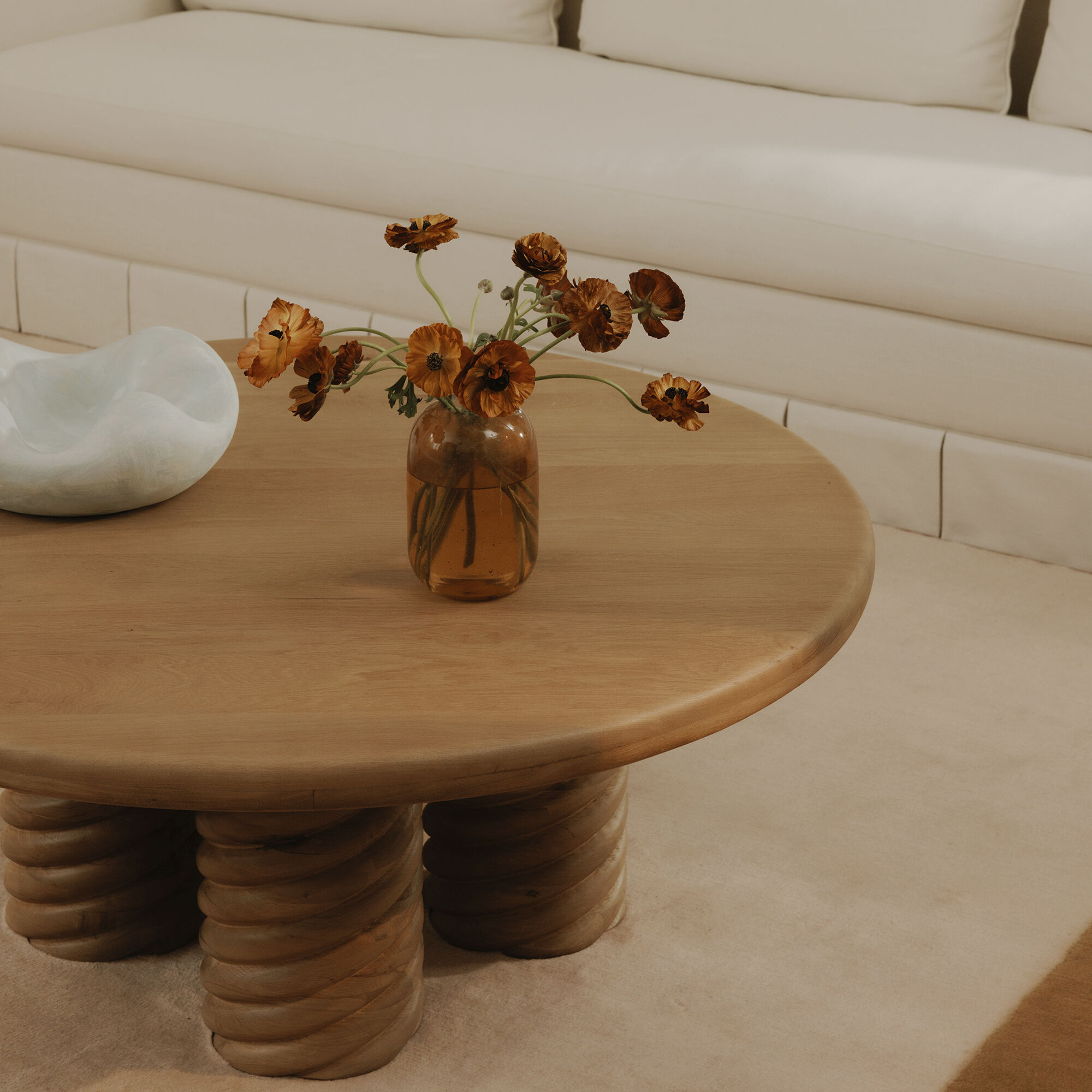 Treccia 42 X 42 inch Natural Coffee Table