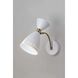 Oscar 6.25 inch White with Antique Brass Accents Wall Light