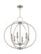 Milania 6 Light 25 inch Brushed Nickel Chandelier Ceiling Light