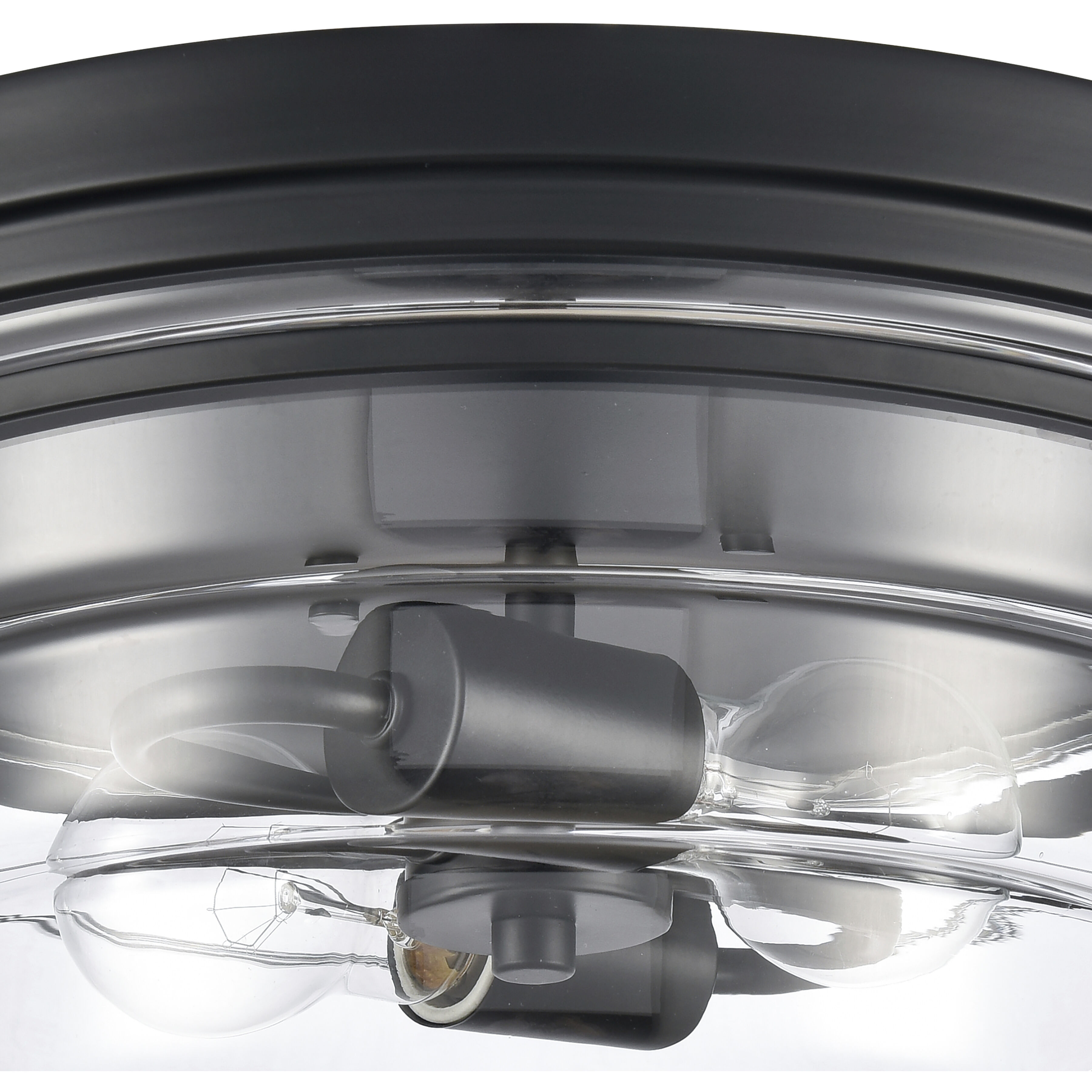 Boyer 2 Light 14 inch Matte Black Flush Mount Ceiling Light