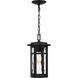 Uma 1 Light 8 inch Matte Black Outdoor Hanging Lantern, Large
