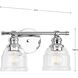 Ambrose 2 Light 13 inch Polished Chrome Bath Vanity Wall Light