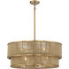 Ashburn 6 Light 28 inch Warm Brass and Rope Pendant Ceiling Light
