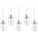 Hana 5 Light 36 inch Chrome Linear Pendant Ceiling Light