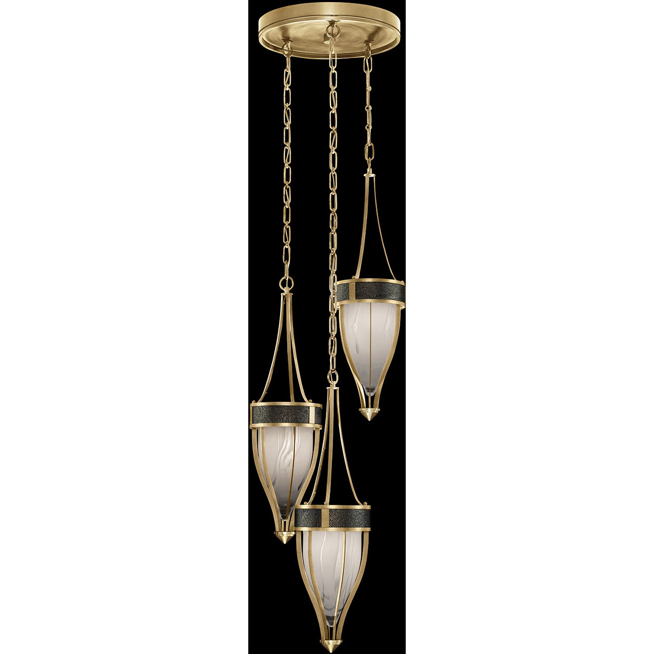 Mirage 3 Light 17.5 inch Gold Pendant Ceiling Light