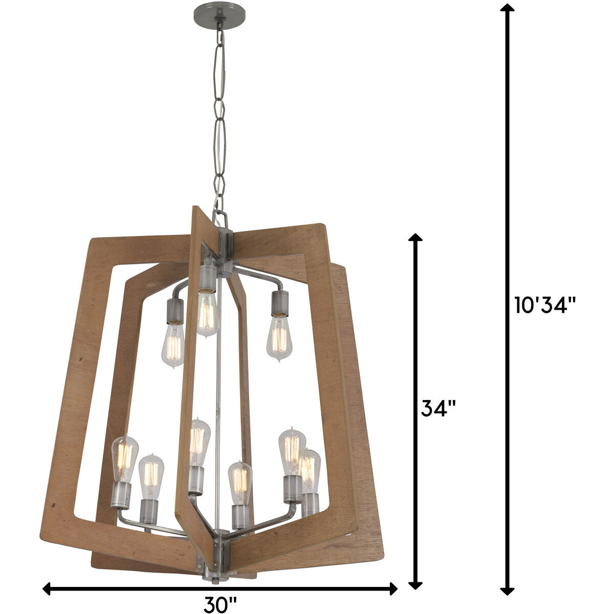 Lofty 9 Light 30 inch Steel and Wheat Chandelier Ceiling Light in Steel/Wheat