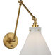 Visual Comfort Chapman & Myers Parkington 25 inch 15.00 watt Antique-Burnished Brass Double Library Wall Light in White Glass CHD2526AB-WG - Open Box