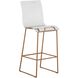 King 45.5 inch Antique Gold / Clear Acrylic Bar Counter Stool