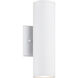 Tubular LED 10 inch Matte White Outdoor Wall Light