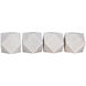 Polyhedron 4 X 4 inch Decorative Candle Holder in White, Set of 4