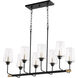 Dalia 8 Light 15 inch Noir with Aged Brass Chandelier Ceiling Light