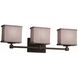 Textile 3 Light 23.5 inch Dark Bronze Bath Bar Wall Light in Rectangle, Incandescent, Gray, Rectangle