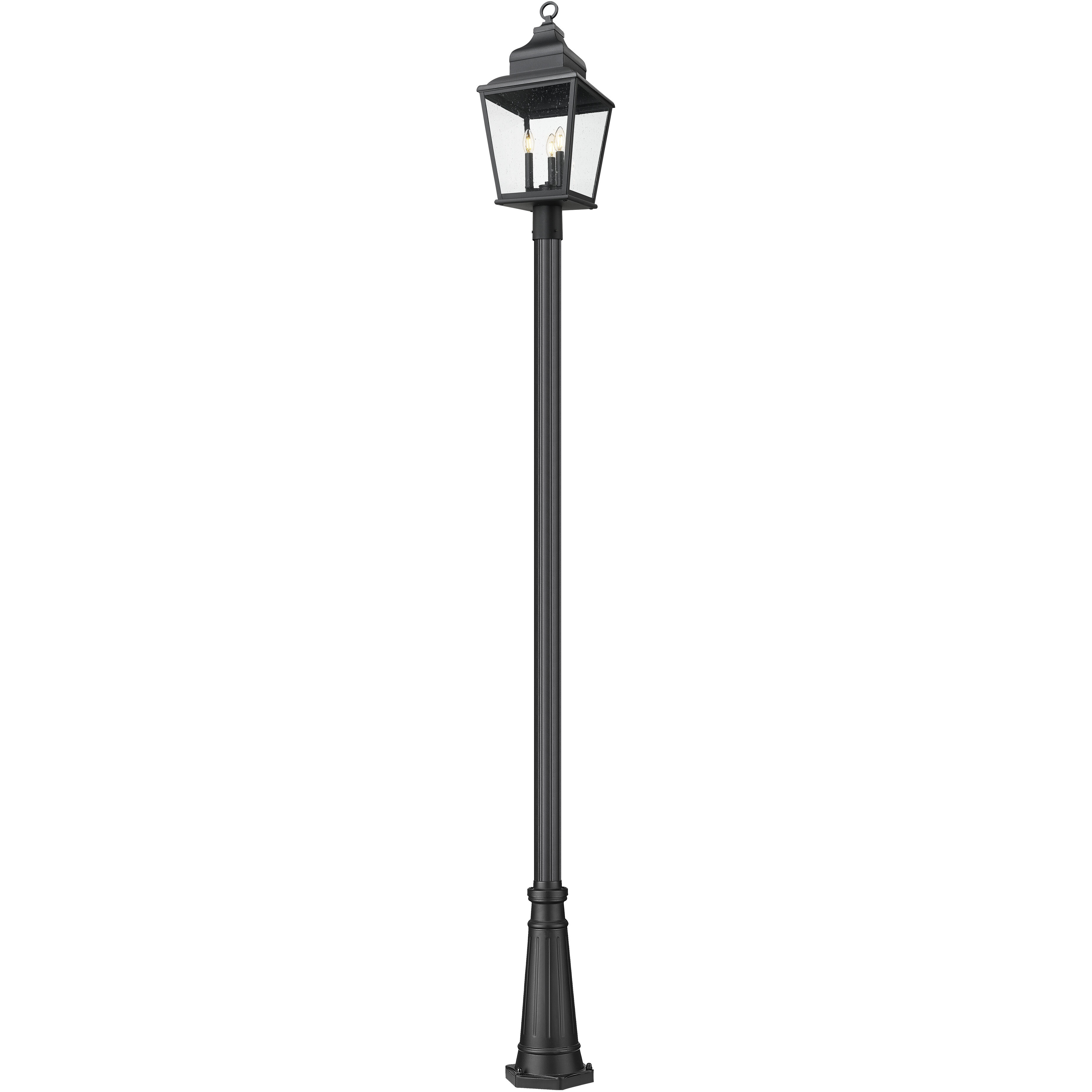 Raphael 3 Light 122 inch Sand Black Outdoor Post Mounted Fixture in Soft Sand Black