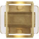 Mick De Giulio Duelle Wall Sconce Wall Light in 120V, Natural Brass, Integrated LED