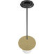 Newport 1 Light 8 inch Brushed Brass and Black Pendant Ceiling Light
