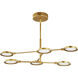 Spectica LED Plated Brass Chandelier Ceiling Light, Integrated LED