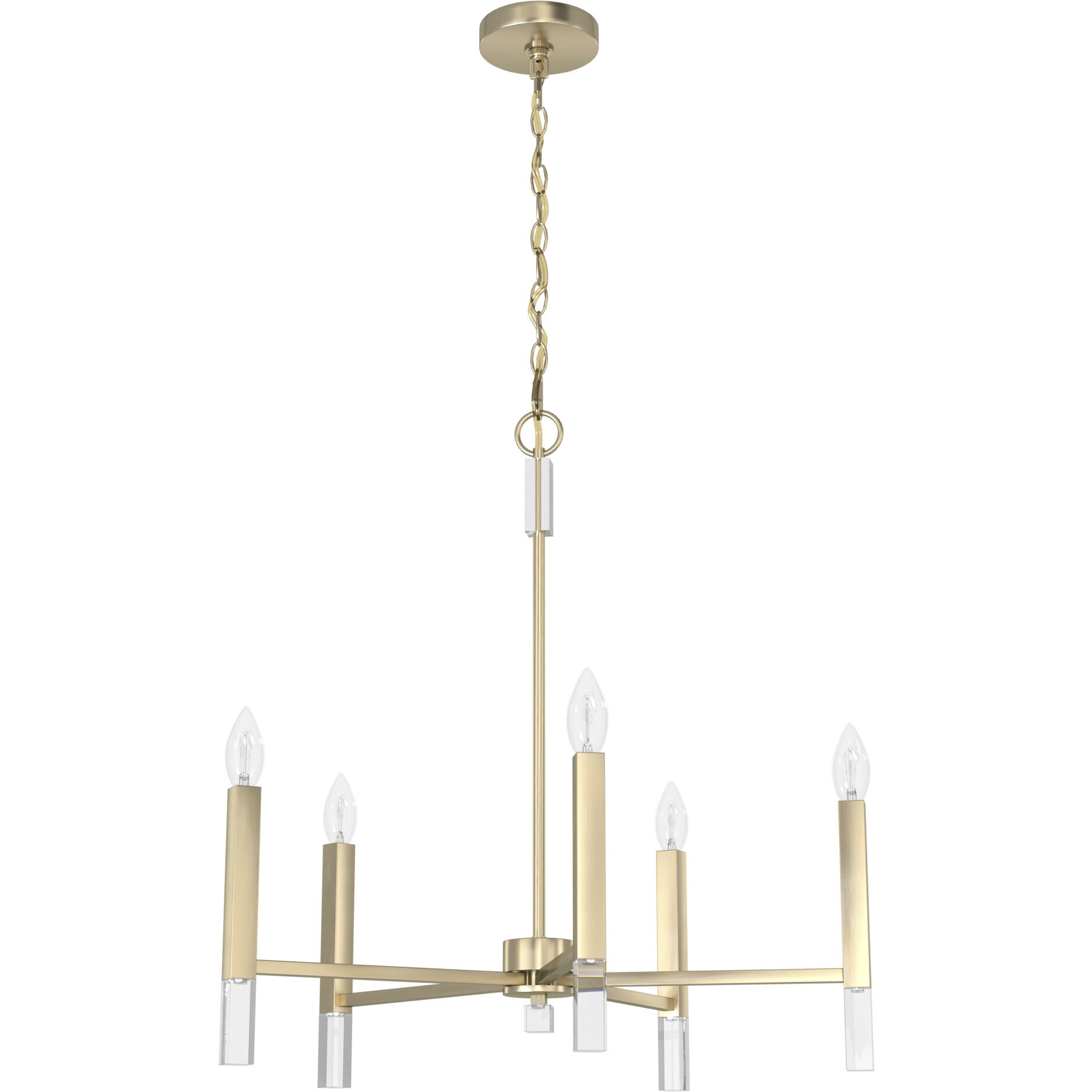Sunjai 5 Light 25 inch Palm Gold Chandelier Ceiling Light
