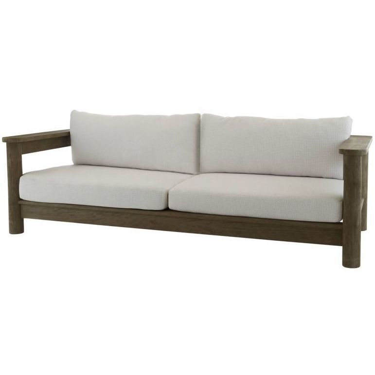 Caldwell Shale and Weathered Teak Outdoor Sofa