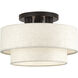 Manorwood 3 Light 15 inch English Bronze Semi Flush Mount Ceiling Light, Large