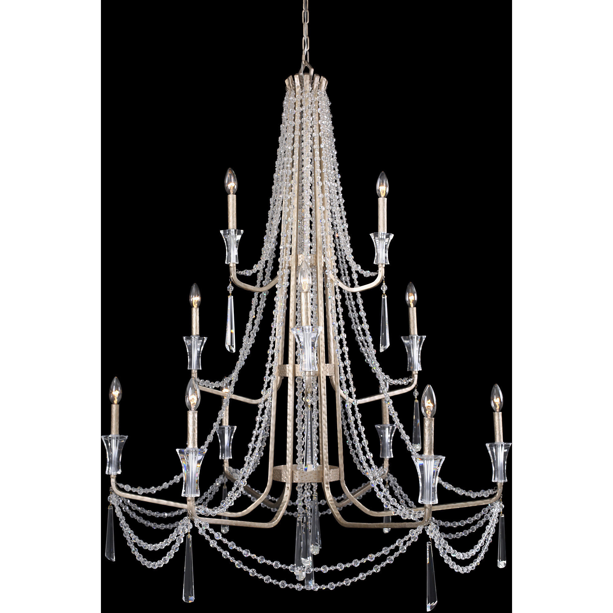 Barcelona 12 Light 44 inch Transcend Silver Chandelier Ceiling Light