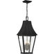 Chateau Grande 4 Light 12 inch Coal/Gold Outdoor Hanging, The Great Outdoors