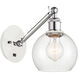 Ballston Athens 1 Light 6 inch White and Polished Chrome Sconce Wall Light