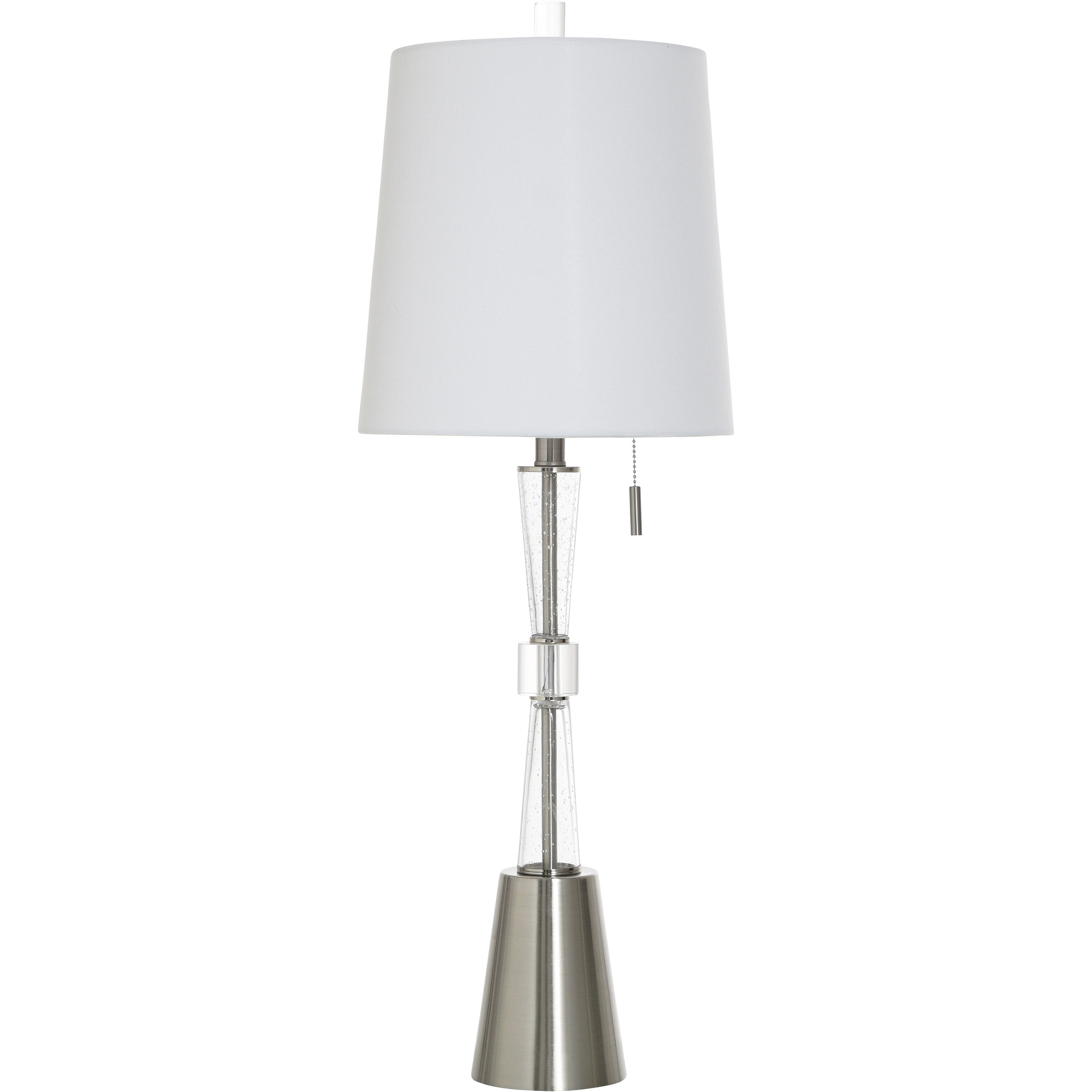 Cameron 32.5 inch 100.00 watt Clear and Static Silver Table Lamp Portable Light