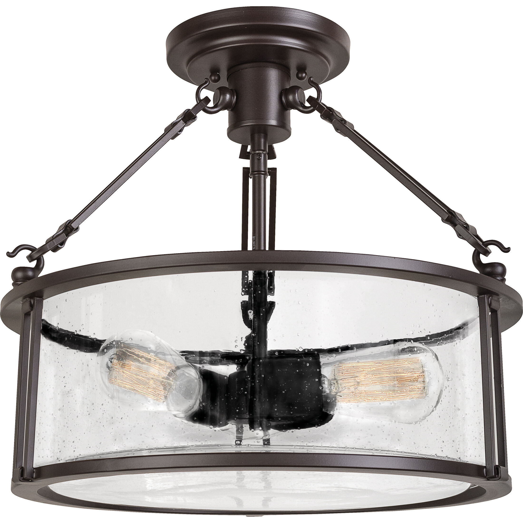 Buchanan 3 Light 16 inch Western Bronze Semi-Flush Mount Ceiling Light
