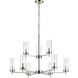 Sean Lavin Zire 9 Light 32 inch Brushed Nickel Chandelier Ceiling Light